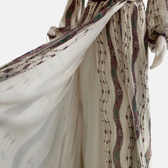 COPY - MARCHESA VOYAGE FLORAL SILK MAXI WRAP DRESS - Picture 15 of 16